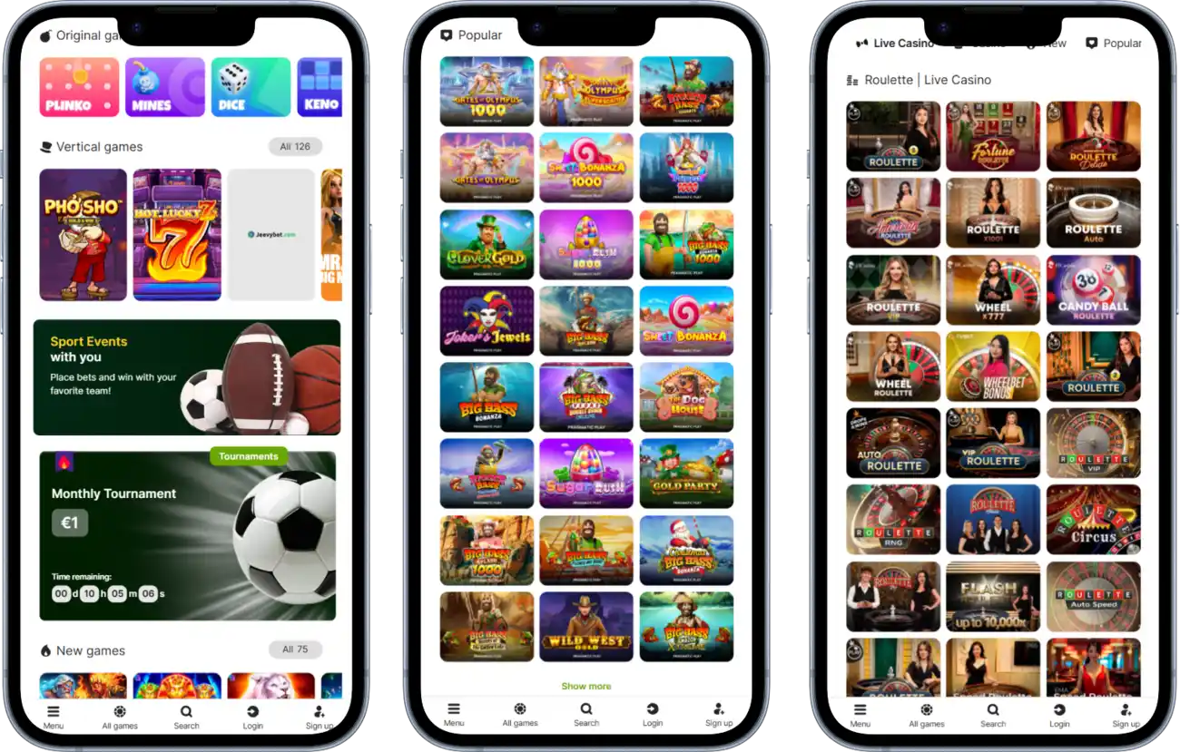 Jeevybet Casino on Your Mobile