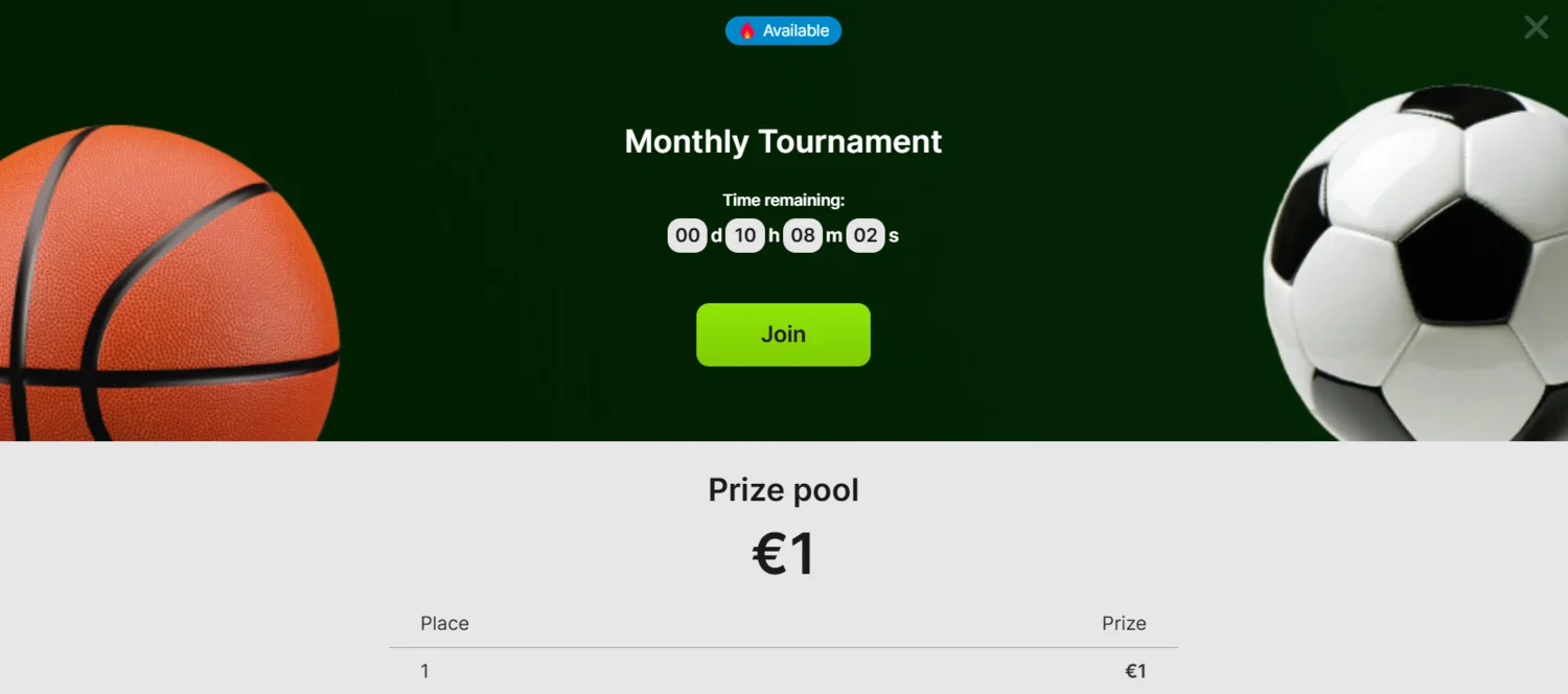 Jeevybet Casino Monthly Tournament